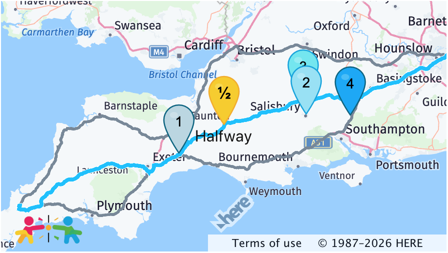 London Cornwall Halfway