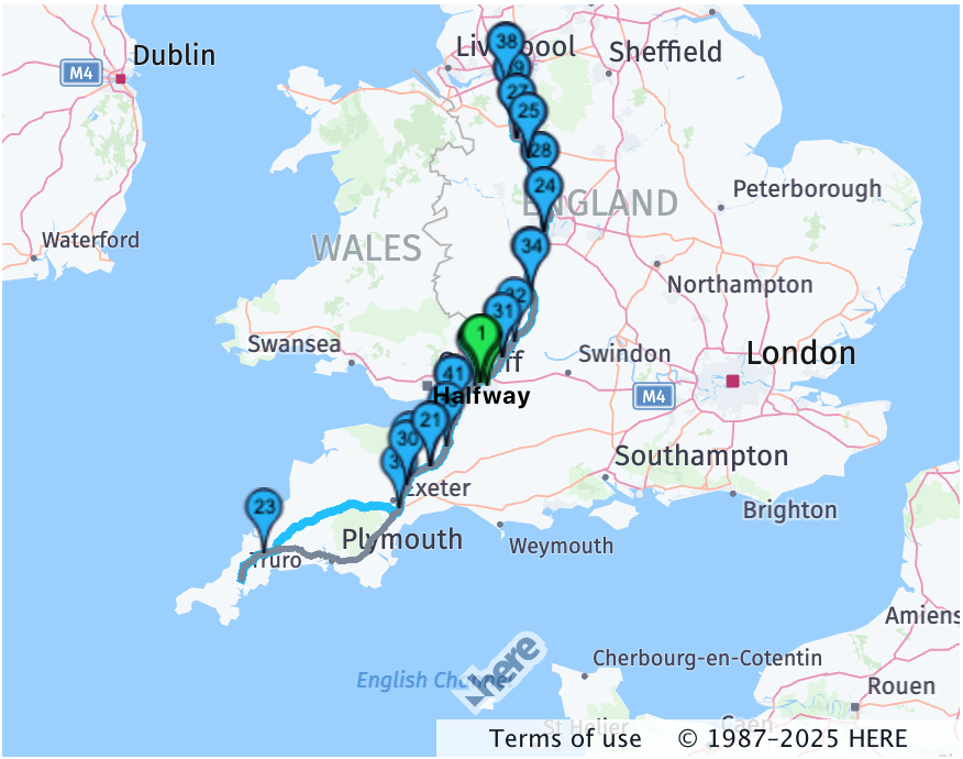 London Cornwall Halfway